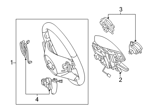 2010 Mercedes-Benz E350 Steering Column, Steering Wheel & Trim Diagram 2