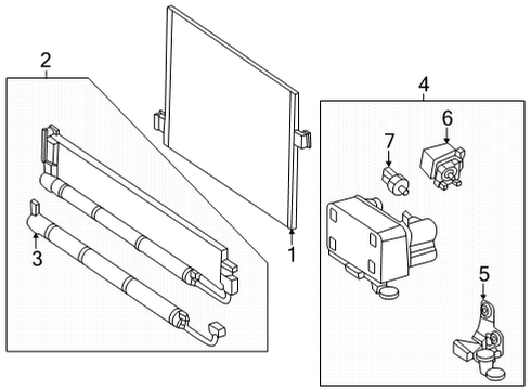 2022 Mercedes-Benz EQS 580 A/C Condenser, Compressor & Lines Diagram 2