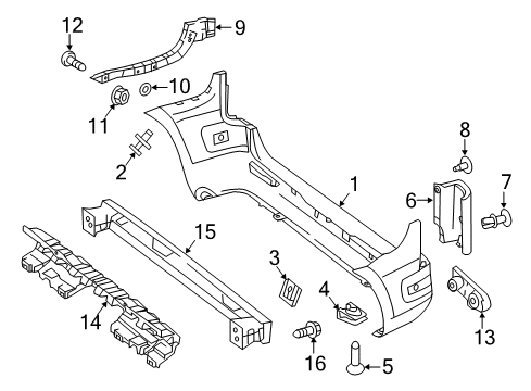 2020 Mercedes-Benz Metris Bumper & Components - Rear Diagram