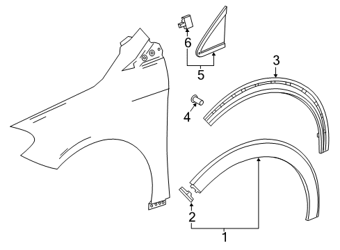 2016 Mercedes-Benz B250e Exterior Trim - Fender Diagram