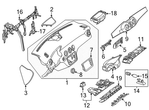 2015 Mercedes-Benz GLA45 AMG Instrument Panel Diagram