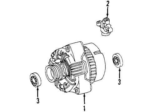 2001 Mercedes-Benz CLK320 Alternator, Starter, Battery Diagram 1