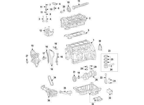 2022 Mercedes-Benz E350 Engine Parts & Mounts, Timing, Lubrication System Diagram 2