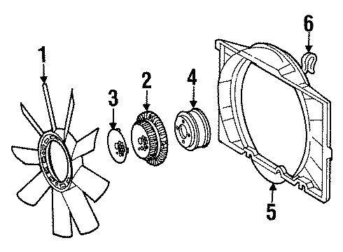 1997 Mercedes-Benz SL600 Cooling System, Radiator, Water Pump, Cooling Fan Diagram 1