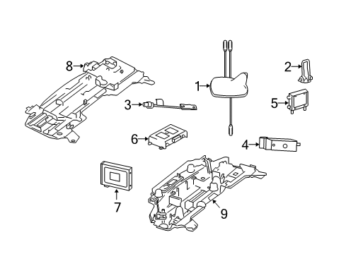 2013 Mercedes-Benz C350 Antenna & Radio Diagram 1