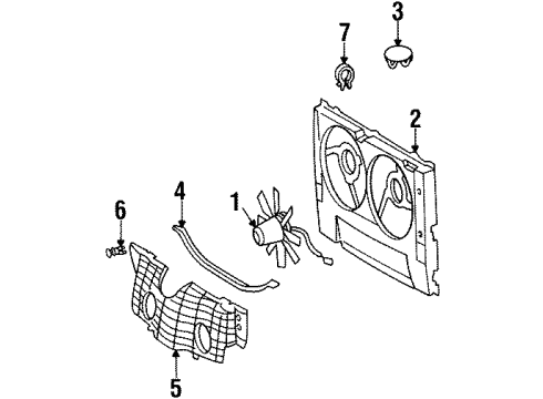 1993 Mercedes-Benz 400SEL A/C Condenser Fan Diagram