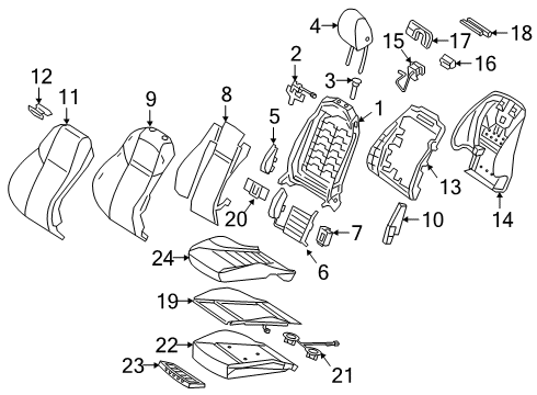 2019 Mercedes-Benz G550 Front Seat Components Diagram 1