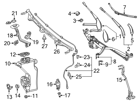 2017 Mercedes-Benz E43 AMG Wiper & Washer Components Diagram 2