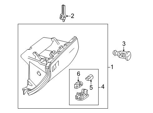 2014 Mercedes-Benz ML63 AMG Glove Box Diagram