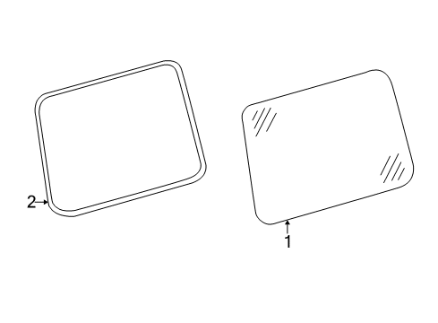 2003 Mercedes-Benz G500 Quarter Panel - Glass & Hardware Diagram