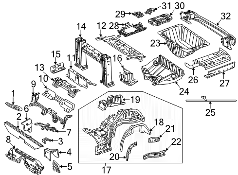 Sidemember Assembly Diagram for 238-610-17-00