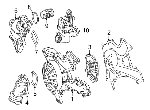 2014 Mercedes-Benz SLK350 Water Pump Diagram