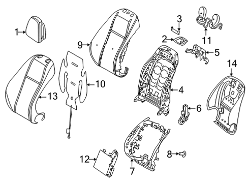 2023 Mercedes-Benz C43 AMG Driver Seat Components Diagram 2