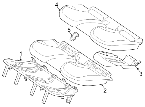 2023 Mercedes-Benz EQE 350+ SUV Rear Seat Components Diagram 3