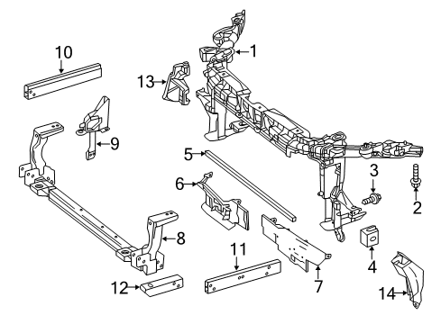 2015 Mercedes-Benz B Electric Drive Radiator Support Diagram