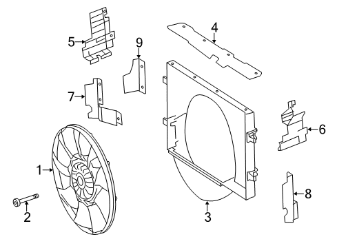 2017 Mercedes-Benz Sprinter 3500 Cooling System, Radiator, Water Pump, Cooling Fan Diagram 1