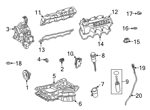 2004 Mercedes-Benz C32 AMG Engine Parts & Mounts, Timing, Lubrication System Diagram 1