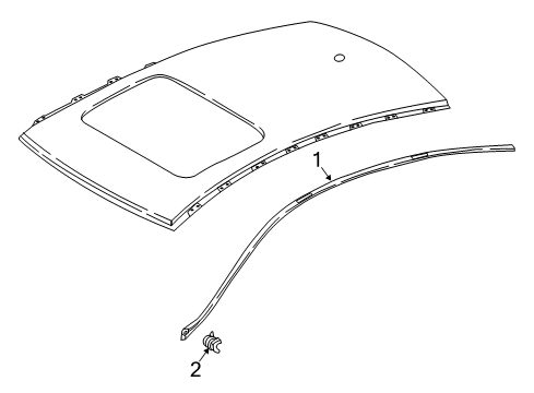 2019 Mercedes-Benz GLC63 AMG S Exterior Trim - Roof Diagram