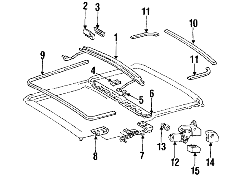 1987 Mercedes-Benz 300TD Sunroof, Body Diagram 1