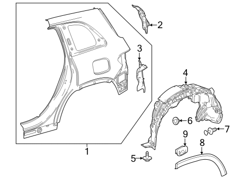 2022 Mercedes-Benz EQB 300 Quarter Panel & Components Diagram 2