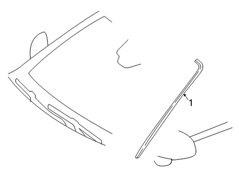 Windshield Molding Diagram for 190-673-22-00