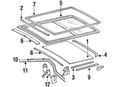 1990 Mercedes-Benz 190E Sunroof  Diagram