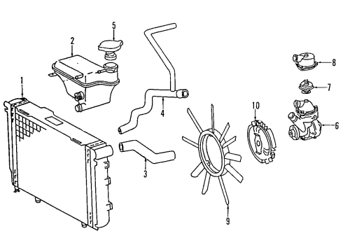 Water Pump Assembly Diagram for 104-200-31-01-80