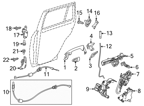 2011 Mercedes-Benz GLK350 Rear Door Diagram 4