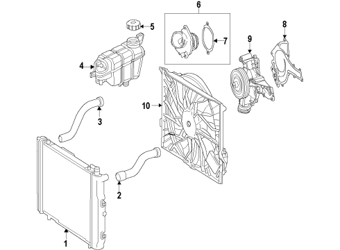 2013 Mercedes-Benz G550 Cooling System, Radiator, Water Pump, Cooling Fan Diagram 2