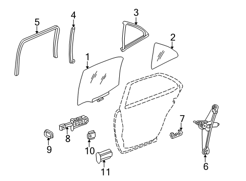 1995 Mercedes-Benz C220 Rear Door Diagram 2