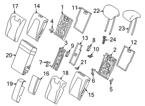 2023 Mercedes-Benz GLA250 Rear Seat Components Diagram 3