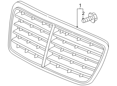 2001 Mercedes-Benz CLK320 Grille & Components Diagram