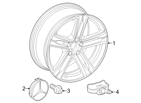 2023 Mercedes-Benz EQE 500 SUV Wheels Diagram 1