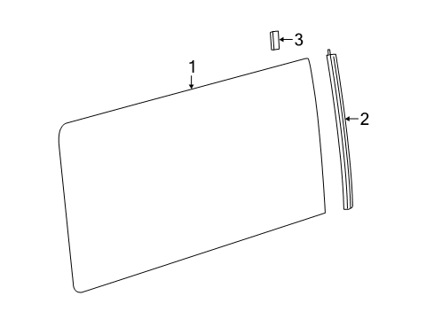 2021 Mercedes-Benz Metris Front Door Glass & Hardware Diagram 3