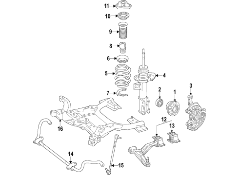 2015 Mercedes-Benz B Electric Drive Front Suspension Components, Stabilizer Bar Diagram 2