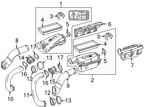 2017 Mercedes-Benz SL63 AMG Air Intake Diagram