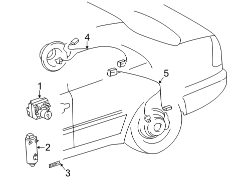 1995 Mercedes-Benz C280 Anti-Lock Brakes Diagram 2