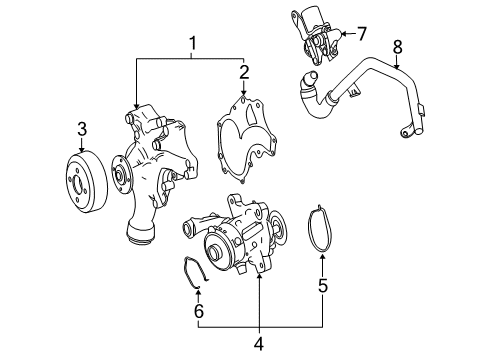 2008 Mercedes-Benz CLK63 AMG Water Pump Diagram