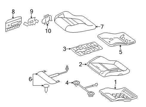 2014 Mercedes-Benz E550 Front Seat Components Diagram 2