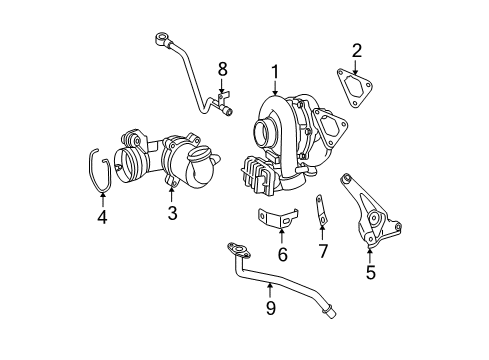 2005 Mercedes-Benz E320 Turbocharger, Engine Diagram