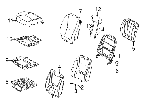 Seat Back Panel Diagram for 163-910-00-39-1A26