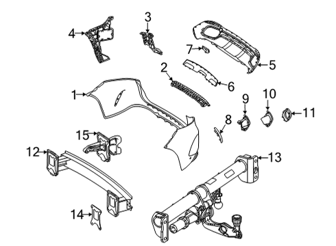 2020 Mercedes-Benz GLE450 Bumper & Components - Rear Diagram 2