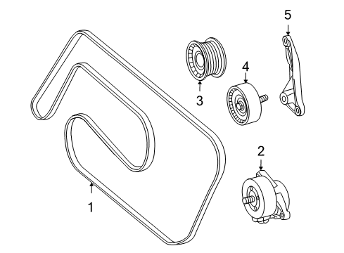 2008 Mercedes-Benz SL55 AMG Belts & Pulleys, Maintenance Diagram