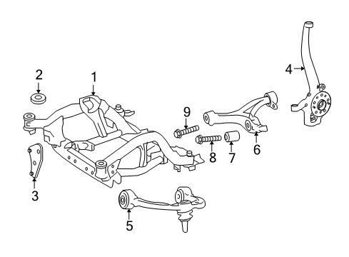 2010 Mercedes-Benz R350 Front Suspension, Control Arm, Stabilizer Bar Diagram 1