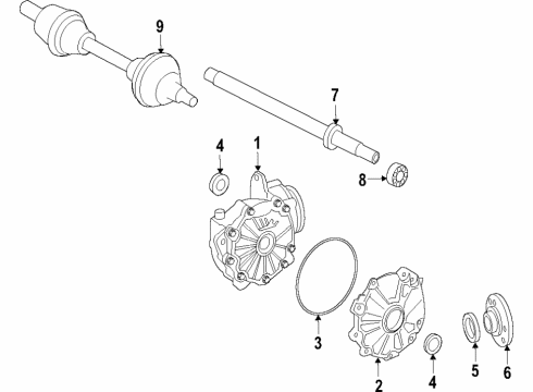 2018 Mercedes-Benz GLC43 AMG Front Axle Shafts & Differential Diagram