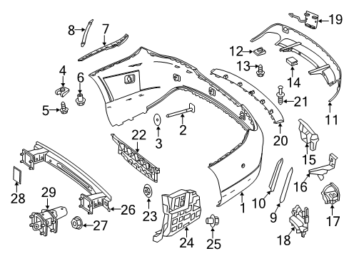 2014 Mercedes-Benz CLA250 Rear Bumper Diagram 1