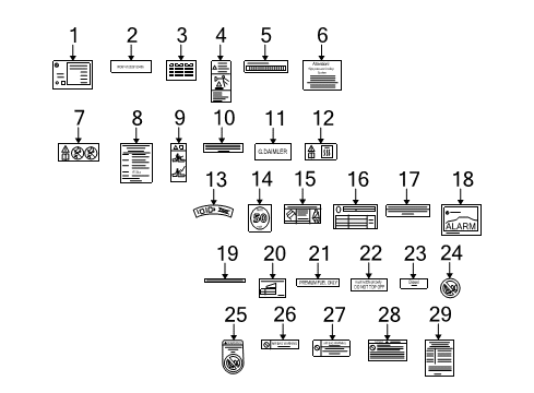 2012 Mercedes-Benz GL550 Information Labels Diagram