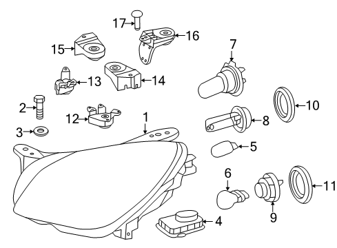 2012 Mercedes-Benz SLK350 Headlamps, Headlamp Washers/Wipers Diagram