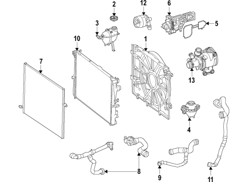 2022 Mercedes-Benz E450 Cooling System, Radiator, Water Pump, Cooling Fan Diagram 3