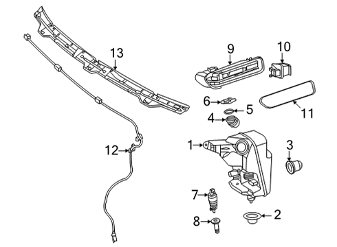 2022 Mercedes-Benz EQS 450+ Washer Components, Body Diagram